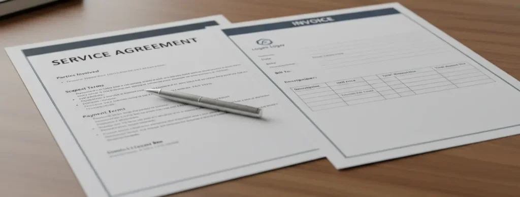 Договір та рахунок для статті про замовити копірайтинг