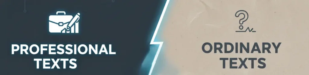 Професійні тексти проти звичайних