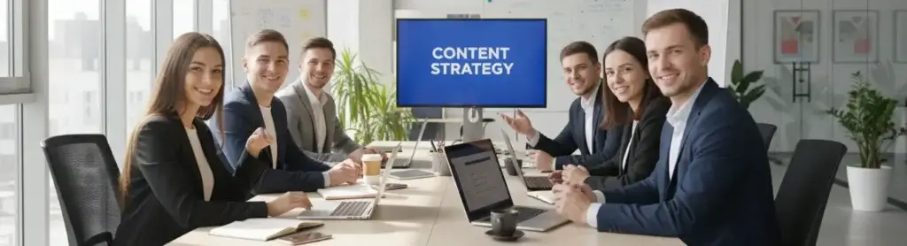 Команда копірайтинг-агенції працює над стратегією