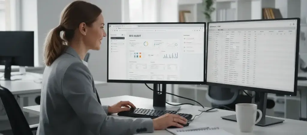 SEO-спеціаліст проводить аудит для копірайтингу